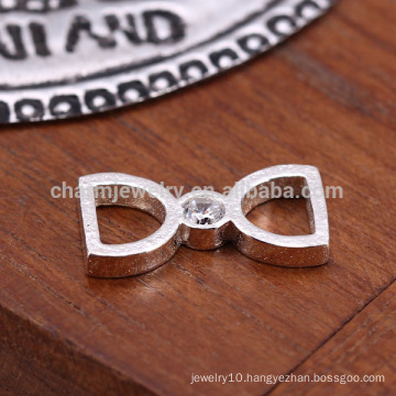 sef056 trend 925 sterling sliver charm for bracelets pendants for girls jewellery findings Double letter D with zircon